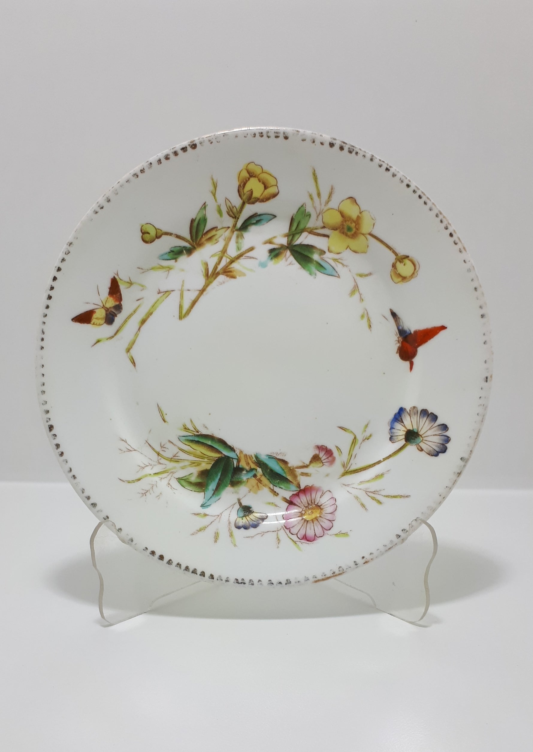 Rare Antique 1885-1891 Waine & Bates, Longton Fine Porcelain Tea Plate Rd No 51238