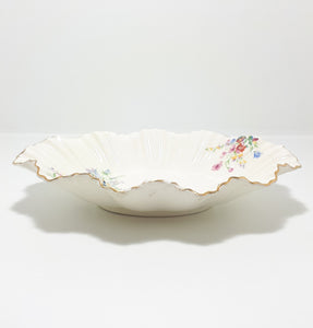 1913 Rare Antique James Kent Ltd, Longton, Fine Porcelain Fluted & Scalloped Bowl