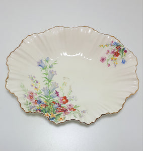 1913 Rare Antique James Kent Ltd, Longton, Fine Porcelain Fluted & Scalloped Bowl