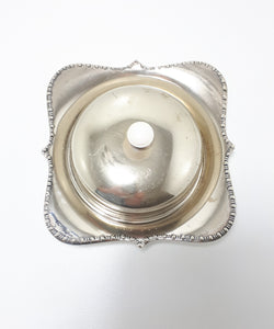 Vintage Deco Yeoman Silver Plated Lidded Butter Dish with Frosted Glass Liner