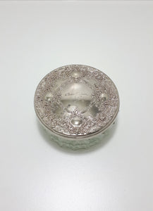 Rare Vintage Avroy Shlain Cut Glass Trinket Bowl With Embossed Silver Plated Lid