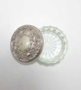 Rare Vintage Avroy Shlain Cut Glass Trinket Bowl With Embossed Silver Plated Lid