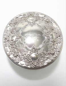 Rare Vintage Avroy Shlain Cut Glass Trinket Bowl With Embossed Silver Plated Lid