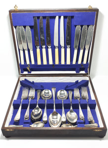 Vintage 44 Piece Quality Silver Plated Assembled Cutlery Set in Wooden Canteen – 6 Place Setting
