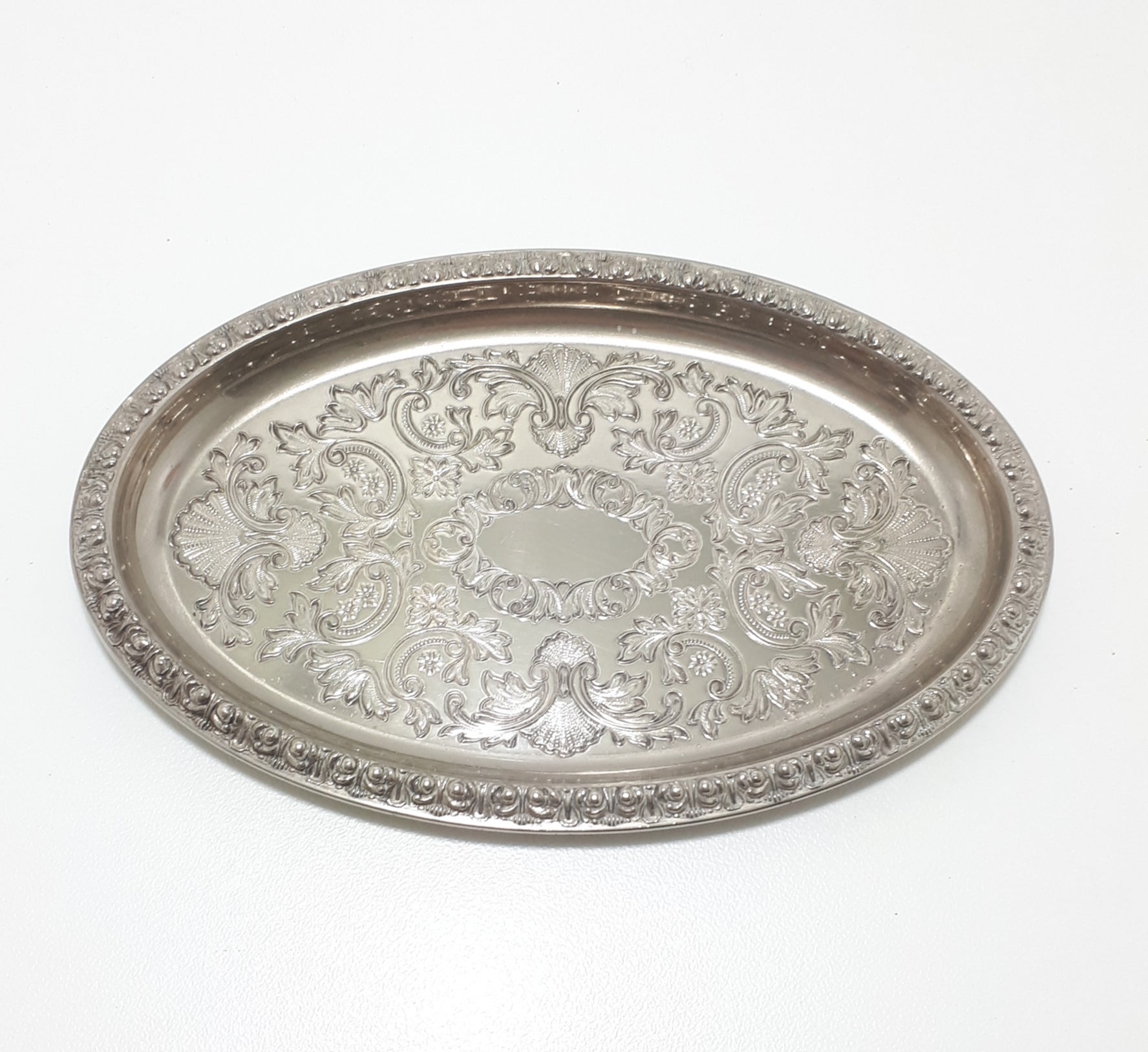 Vintage Silver Plated Ianthe (Ian Heath) Vanity Tray - Etched & Embossed Patterning