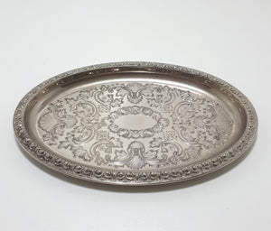 Vintage Silver Plated Ianthe (Ian Heath) Vanity Tray - Etched & Embossed Patterning