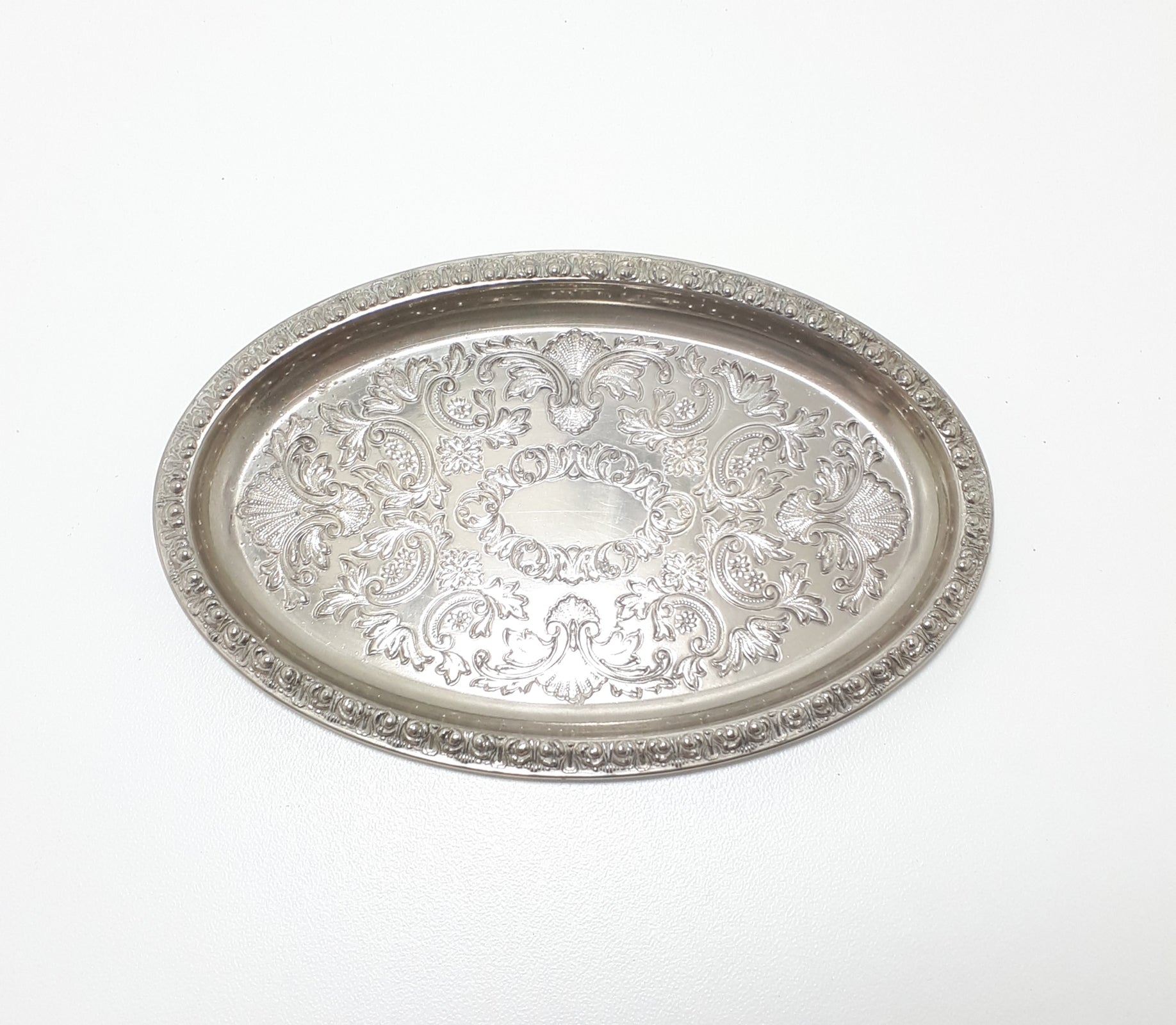 Vintage Silver Plated Ianthe (Ian Heath) Vanity Tray - Etched & Embossed Patterning