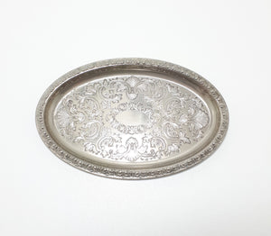 Vintage Silver Plated Ianthe (Ian Heath) Vanity Tray - Etched & Embossed Patterning