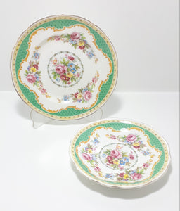 1930's Foley Bone China Tea Plate & Saucer - Windsor Pattern