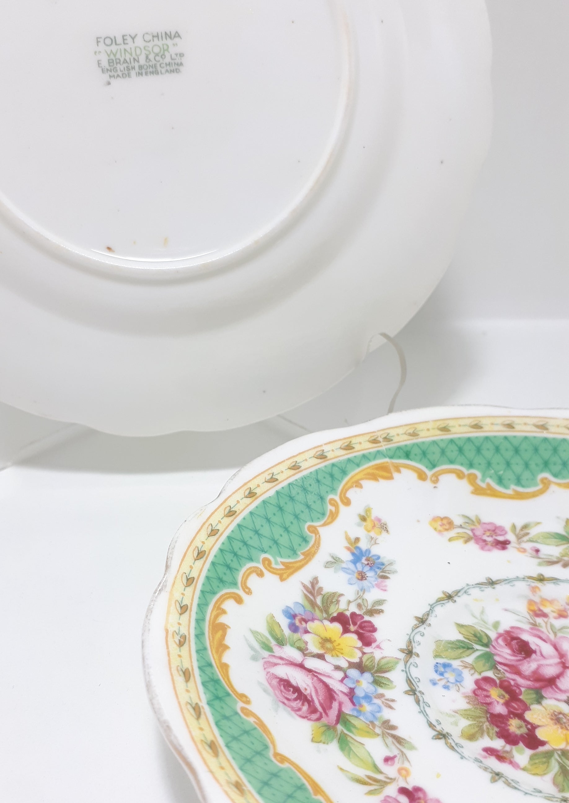 1930's Foley Bone China Tea Plate & Saucer - Windsor Pattern