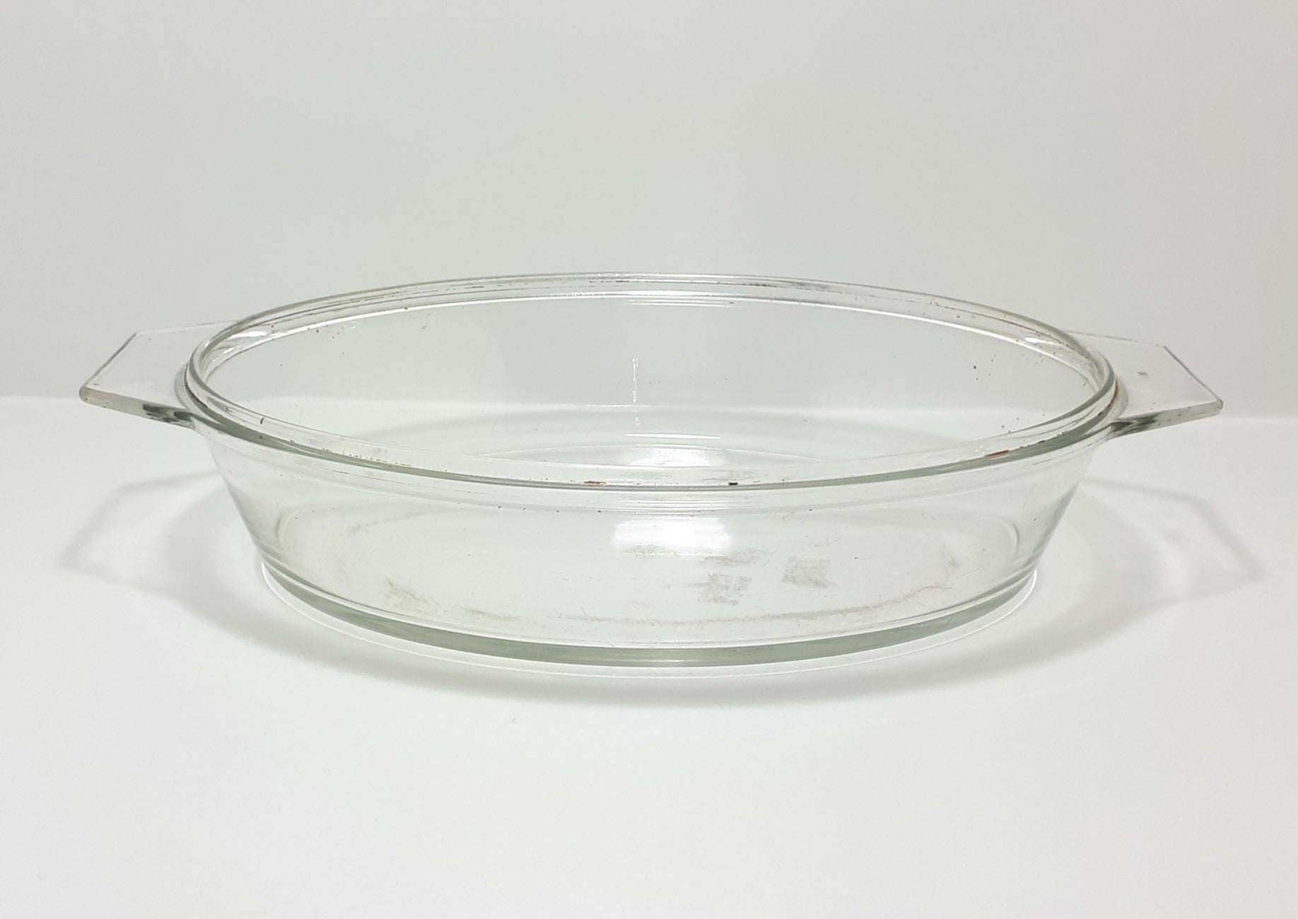 Large Vintage 1960-1970's Oval Shaped Clear Glass JAJ Pyrex Casserole Dish