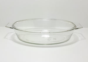 Large Vintage 1960-1970's Oval Shaped Clear Glass JAJ Pyrex Casserole Dish