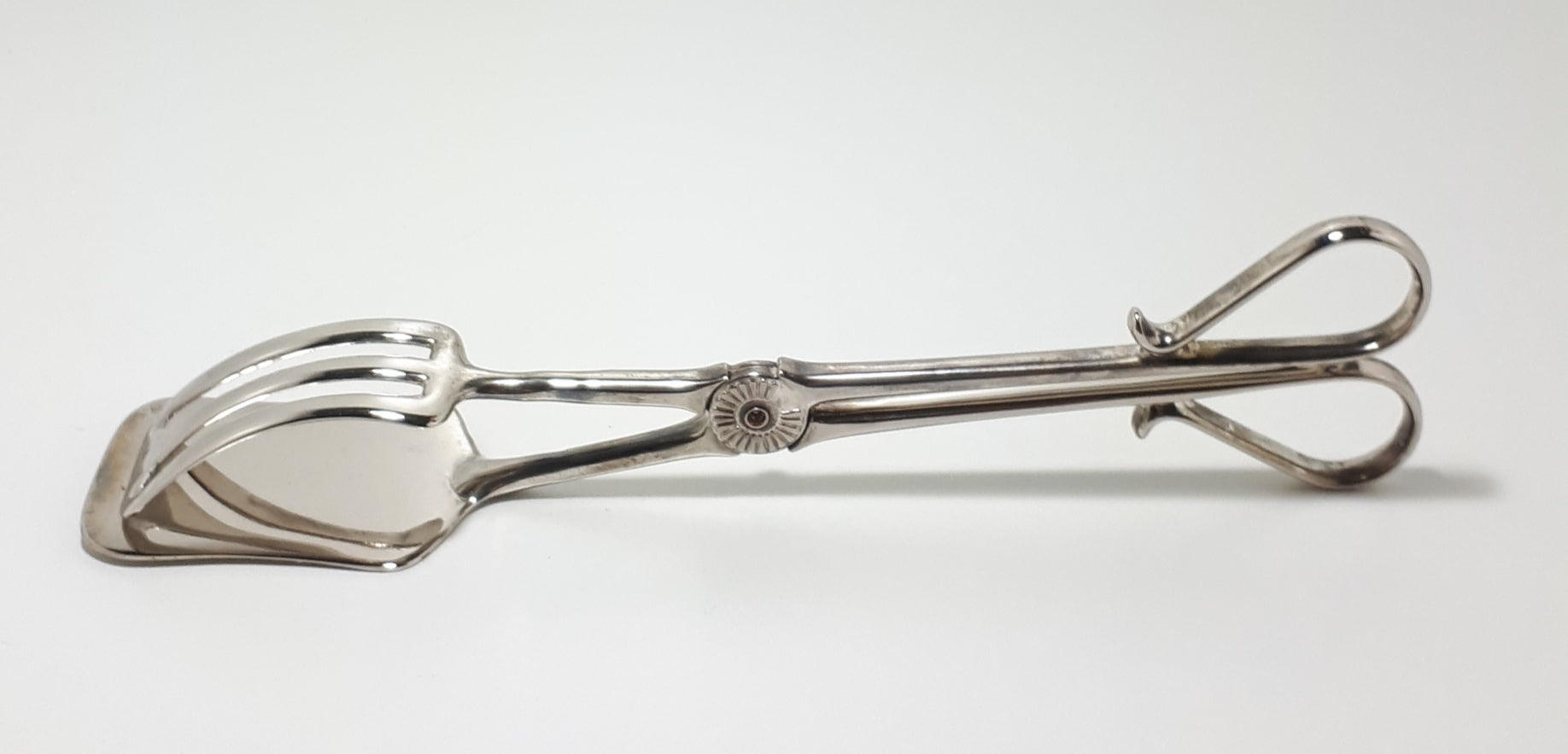 Vintage 1930-1940's Pair Of Silver Plated Pastry Or Salad Tongs