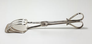 Vintage 1930-1940's Pair Of Silver Plated Pastry Or Salad Tongs