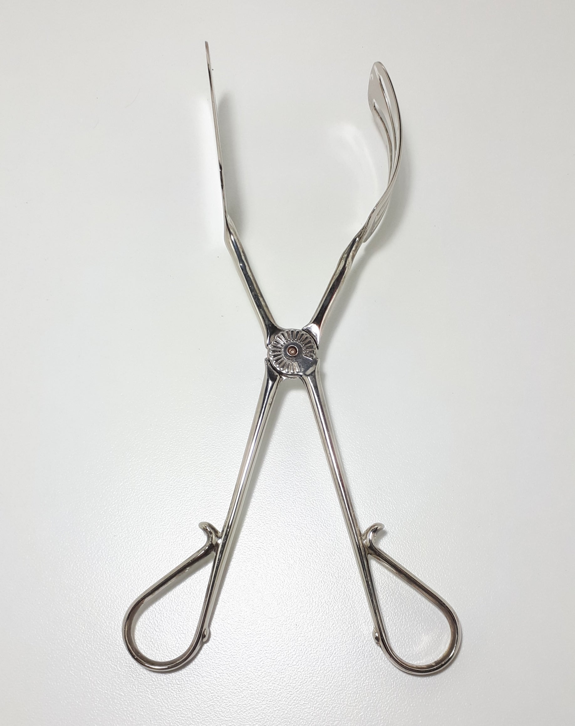 Vintage 1930-1940's Pair Of Silver Plated Pastry Or Salad Tongs