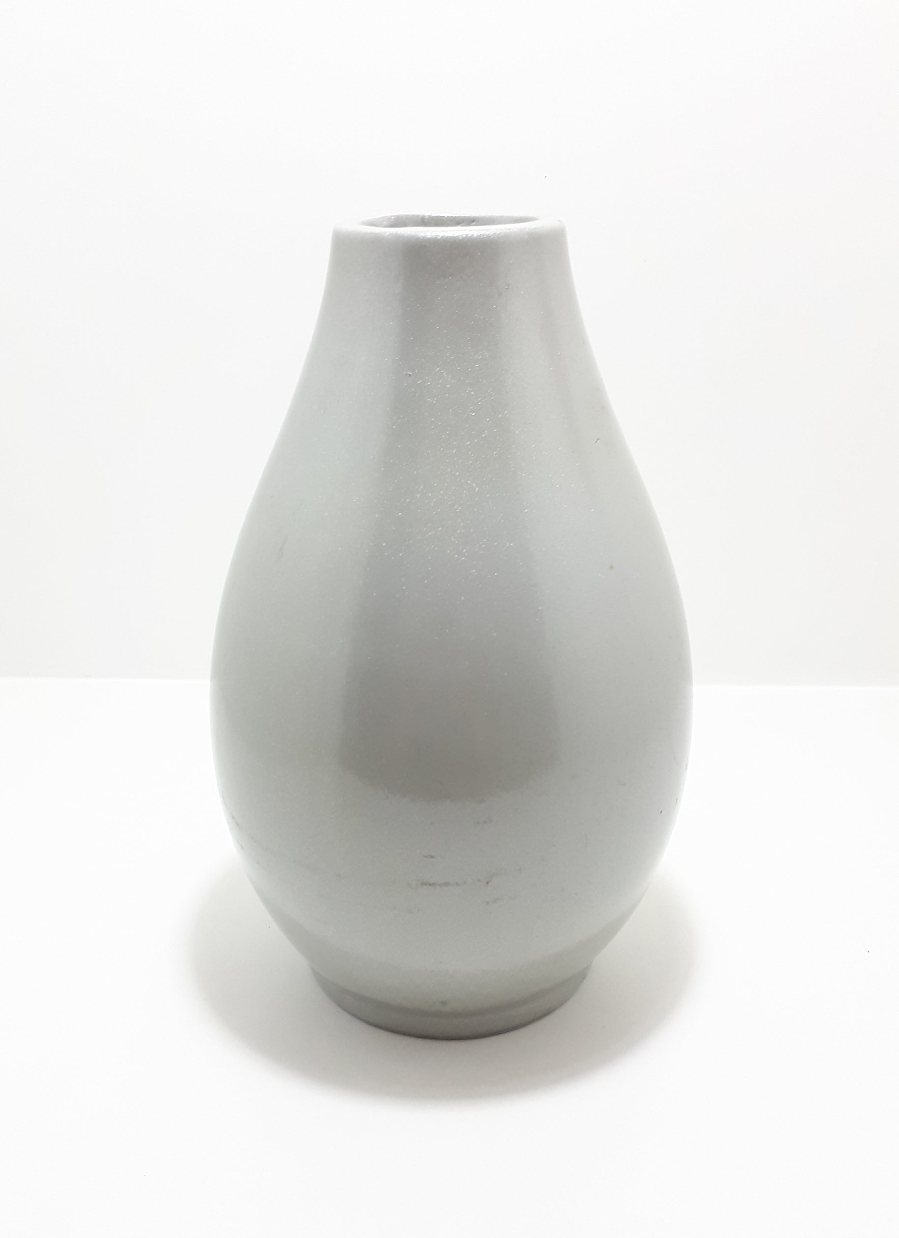 Large Contemporary Decorative Ceramic Vase - Silver Gloss