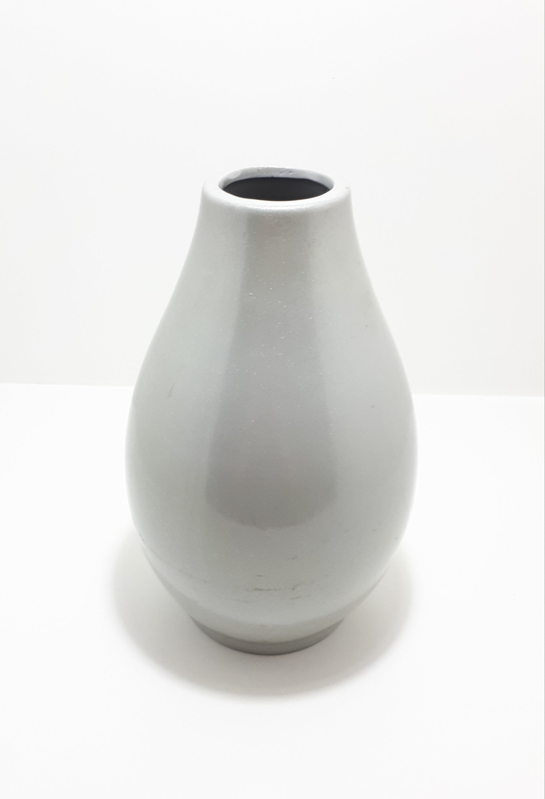 Large Contemporary Decorative Ceramic Vase - Silver Gloss