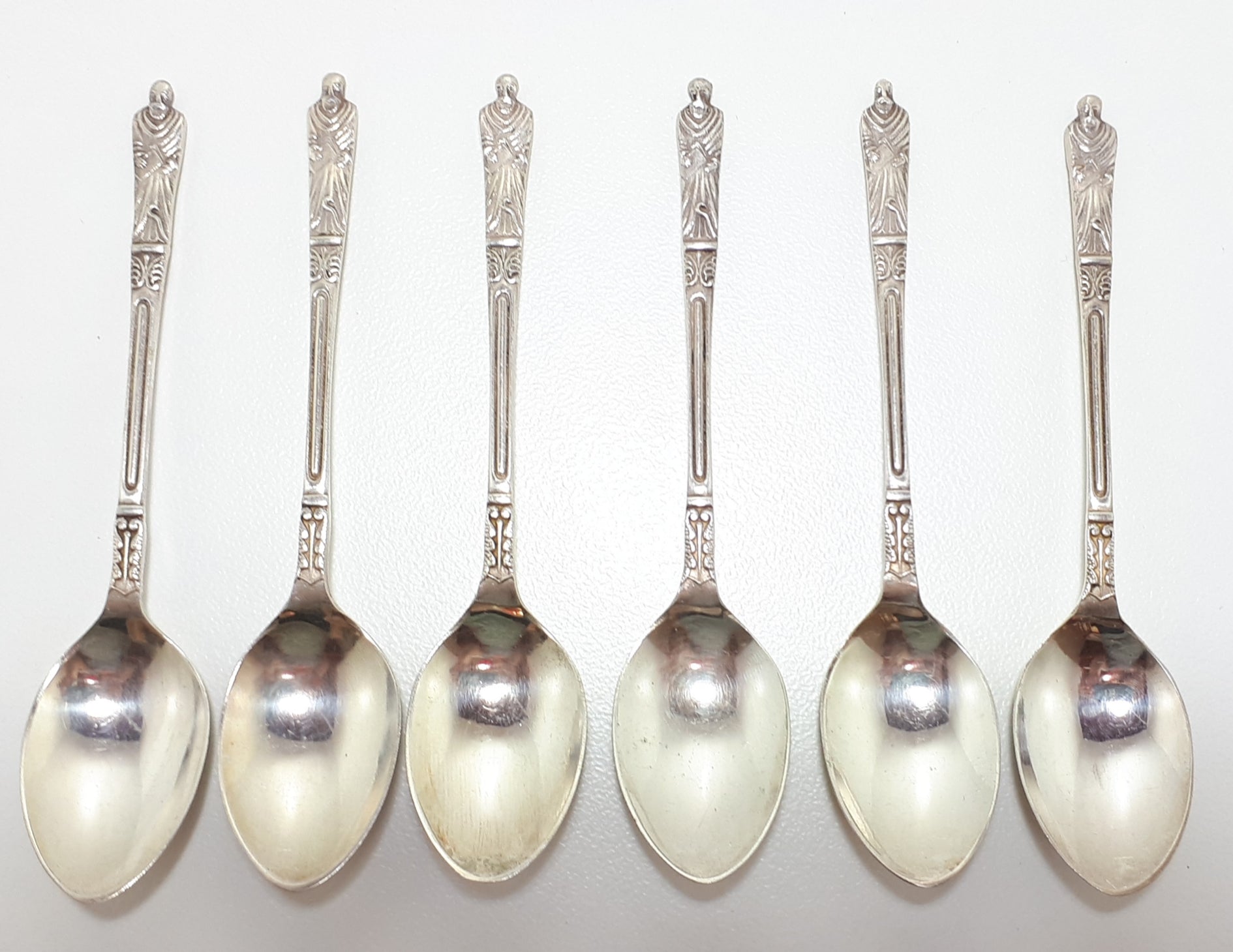 Antique 1920 s Set Of 6 Silver Plated St. Paul St. Matthew Apostle