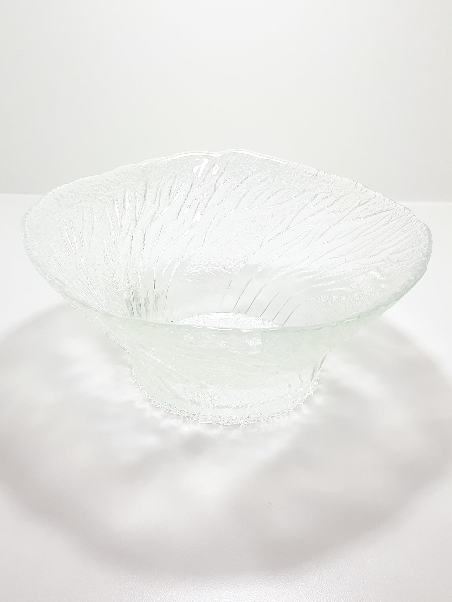 Large Vintage Molded, Textured & Patterned Glass Fruit/Salad Bowl