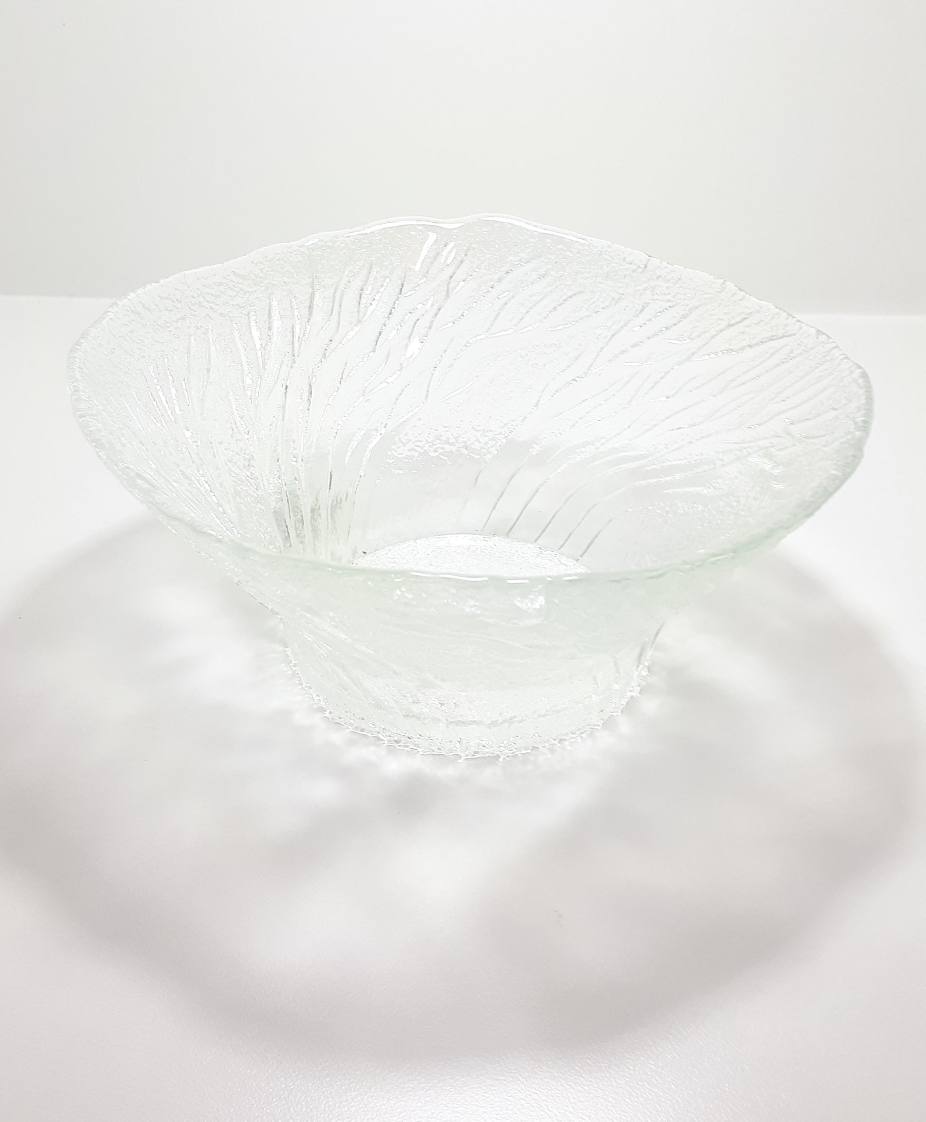 Large Vintage Molded, Textured & Patterned Glass Fruit/Salad Bowl