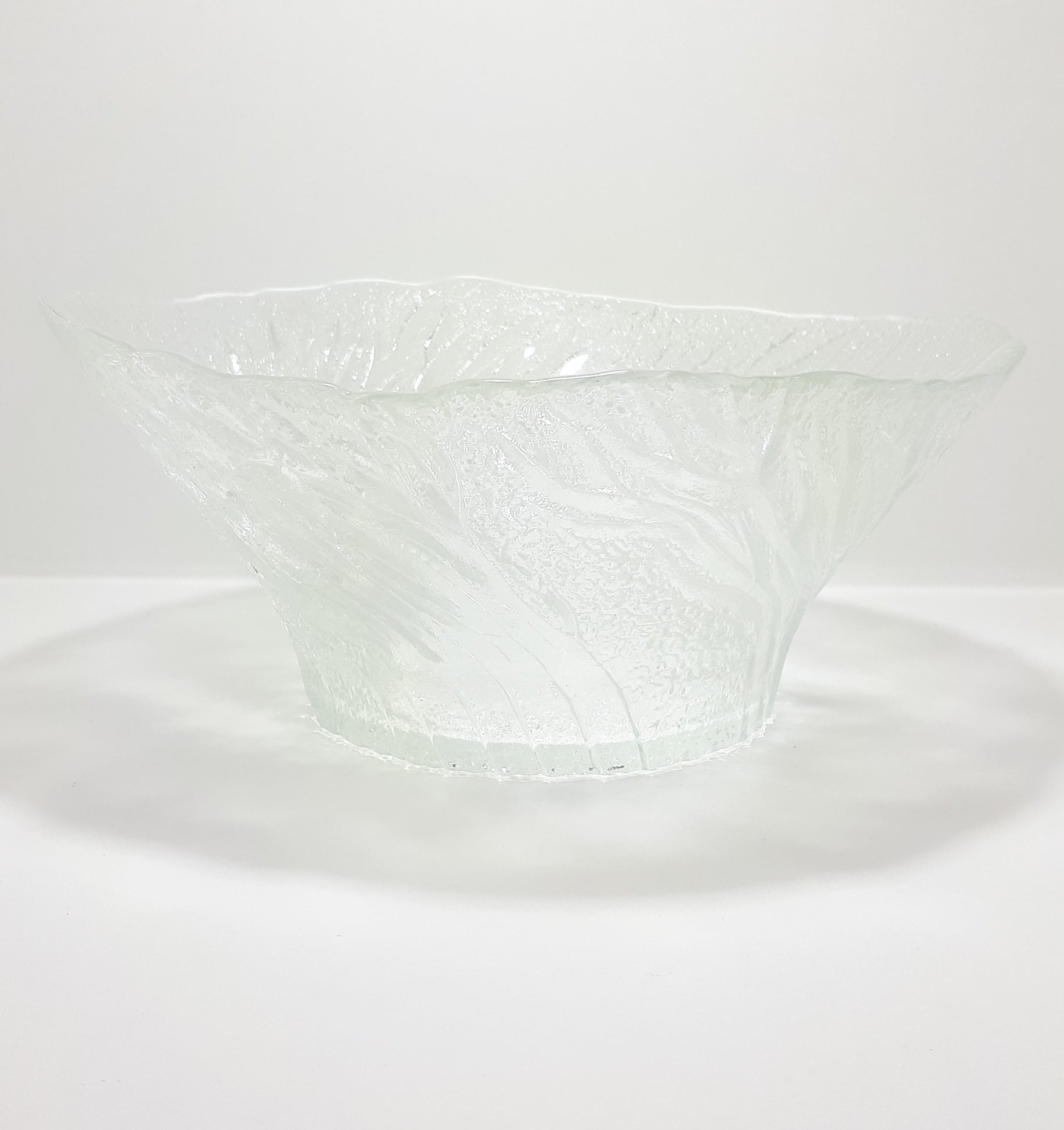 Large Vintage Molded, Textured & Patterned Glass Fruit/Salad Bowl