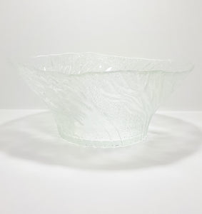 Large Vintage Molded, Textured & Patterned Glass Fruit/Salad Bowl