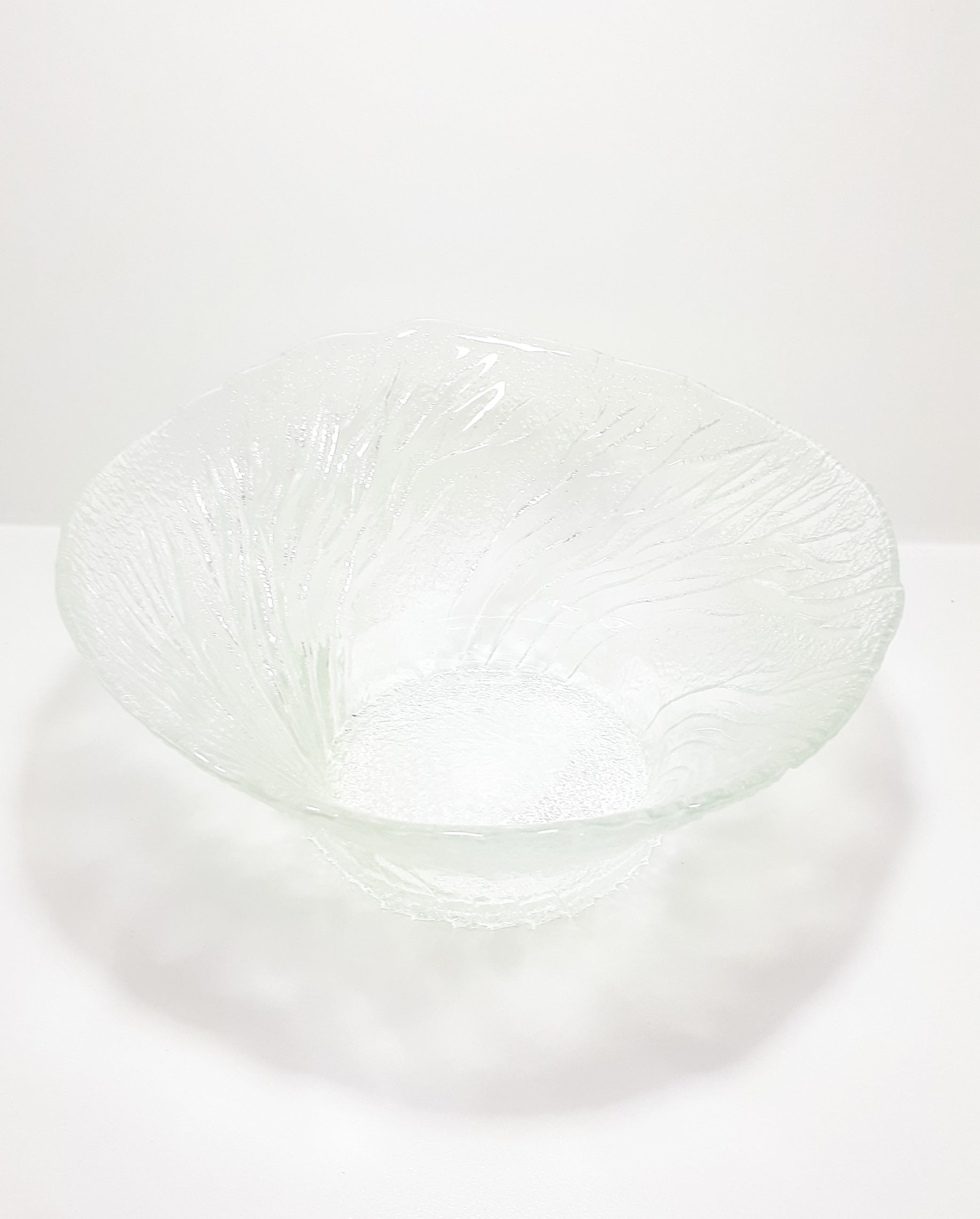 Large Vintage Molded, Textured & Patterned Glass Fruit/Salad Bowl