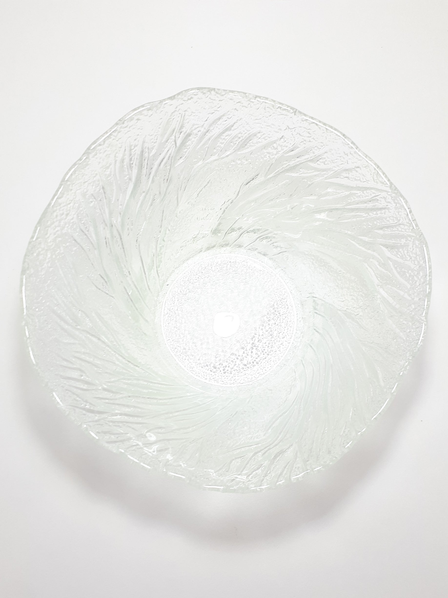 Large Vintage Molded, Textured & Patterned Glass Fruit/Salad Bowl