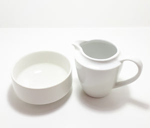 Classic White Glaze Assembled Set Consisting Of Open Sugar Bowl & Milk Jug/Creamer