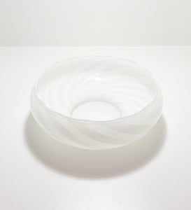 Opaque & Milk Glass Vintage Bowl With Swirl Design