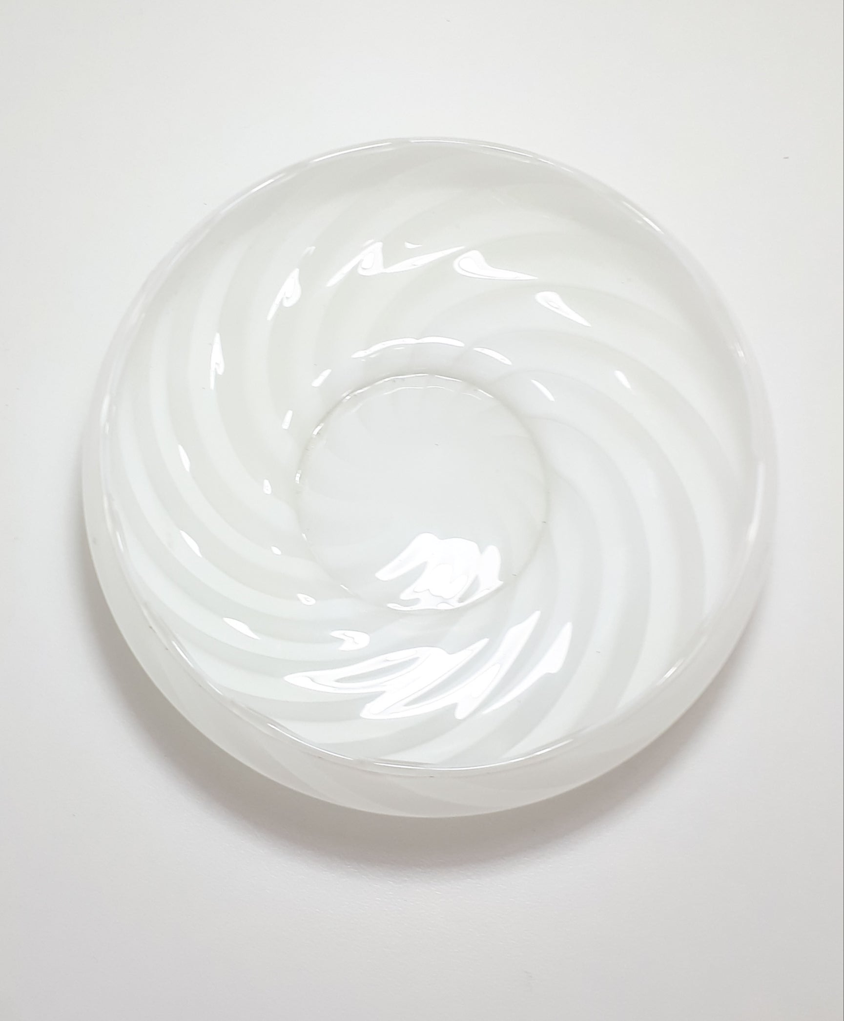 Opaque & Milk Glass Vintage Bowl With Swirl Design