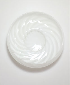 Opaque & Milk Glass Vintage Bowl With Swirl Design