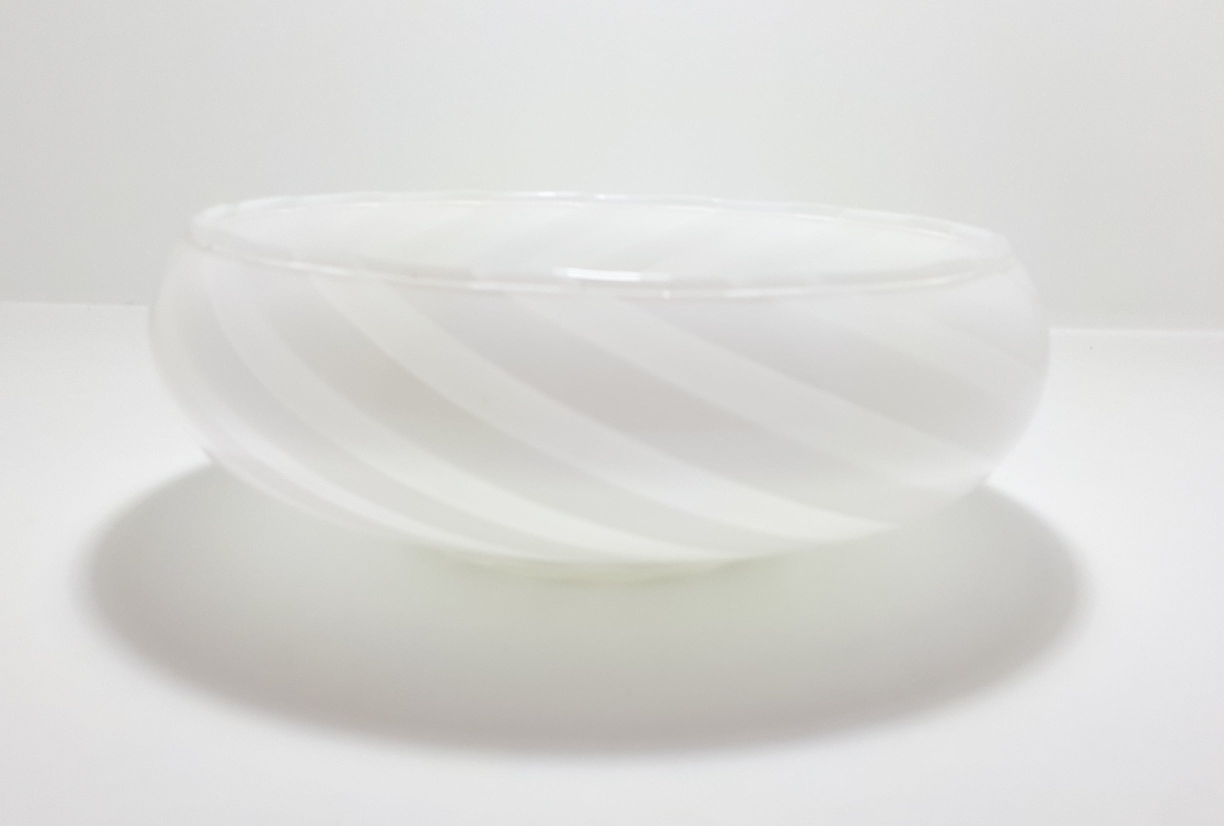Opaque & Milk Glass Vintage Bowl With Swirl Design