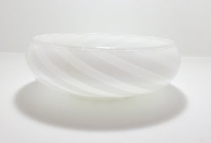 Opaque & Milk Glass Vintage Bowl With Swirl Design