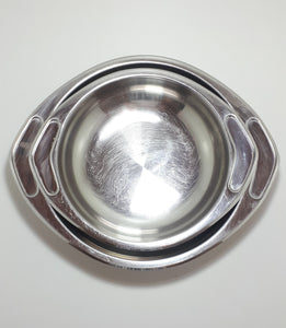 Set Of Two Graduating Vintage Stainless Steel Serving Bowls