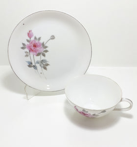 Japanese Fine Porcelain Vintage 1950's Hayasi Kutani Tea Cup & Tea Plate - Pattern 5788
