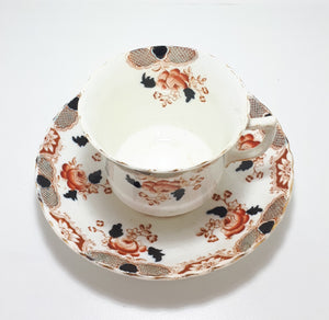 1891-1906 Rare Antique Stanley (Charles Amison) Longton Fine Porcelain Tea Duo - Lattice Pattern