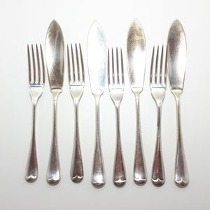 4 Place Vintage Set Of Fish Cutlery - Knives & Forks
