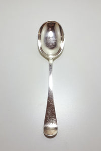 1875 Large & Rare Antique Silver Plated John Round & Son, Sheffield Serving Spoon - Omni Handle Design