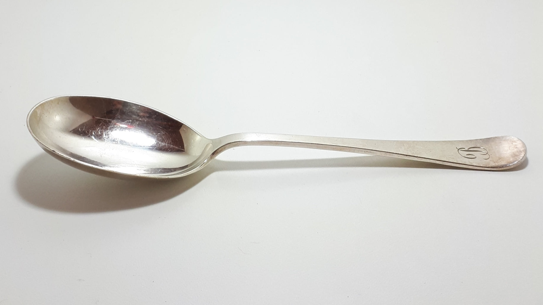 1875 Large & Rare Antique Silver Plated John Round & Son, Sheffield Serving Spoon - Omni Handle Design