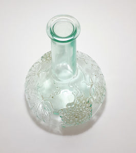 Glass Wine, Port Or Sherry Decanter With Embossed Grape & Leaf Decoration