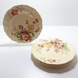 1912+ Rare Antique J&G Meakin Set Of 4 Side Plates - Gainsborough Shape In The Century Range - Pilgrim Pattern