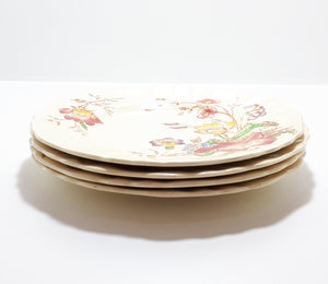 1912+ Rare Antique J&G Meakin Set Of 4 Side Plates - Gainsborough Shape In The Century Range - Pilgrim Pattern
