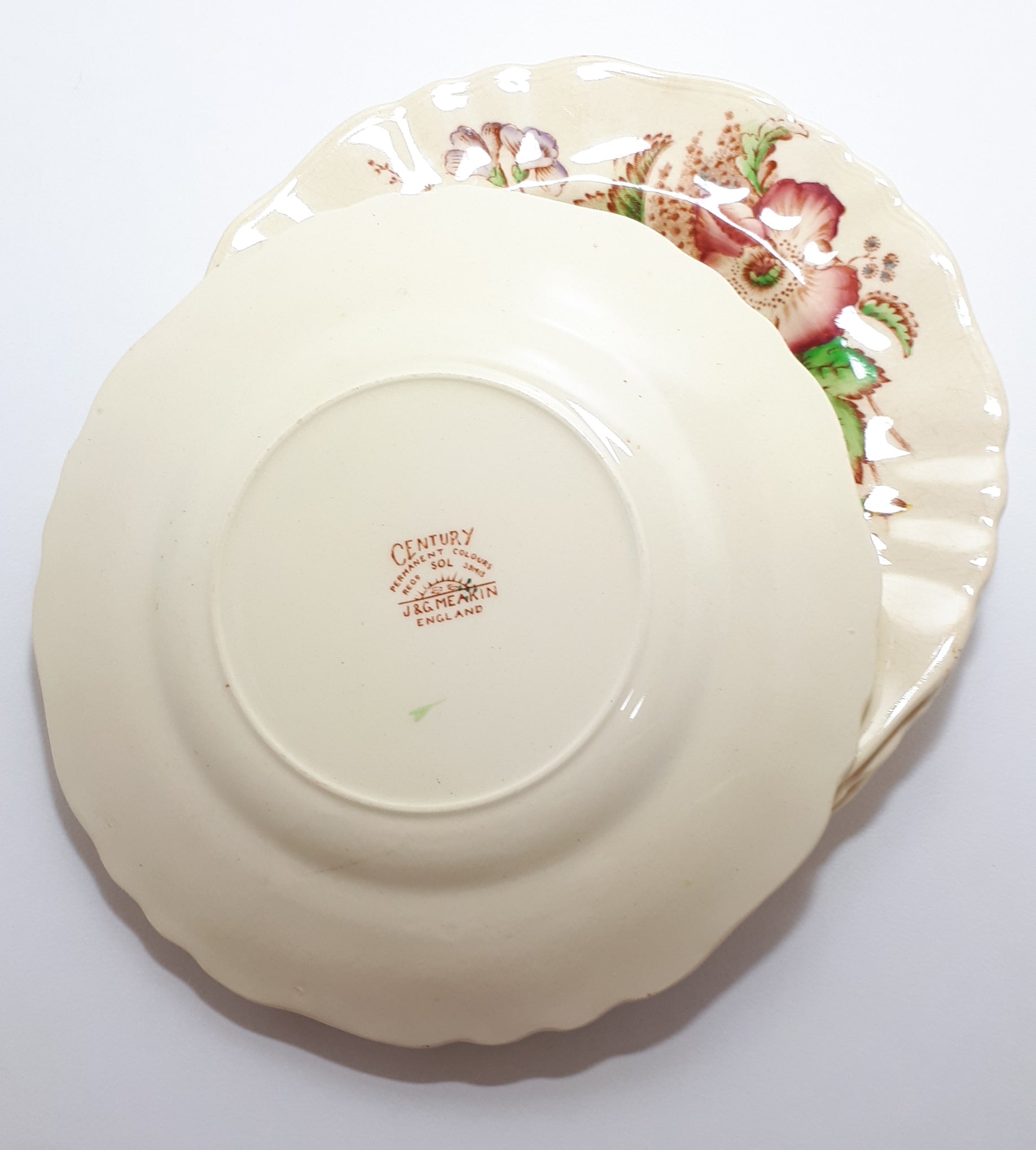 1912+ Rare Antique J&G Meakin Set Of 4 Side Plates - Gainsborough Shape In The Century Range - Pilgrim Pattern