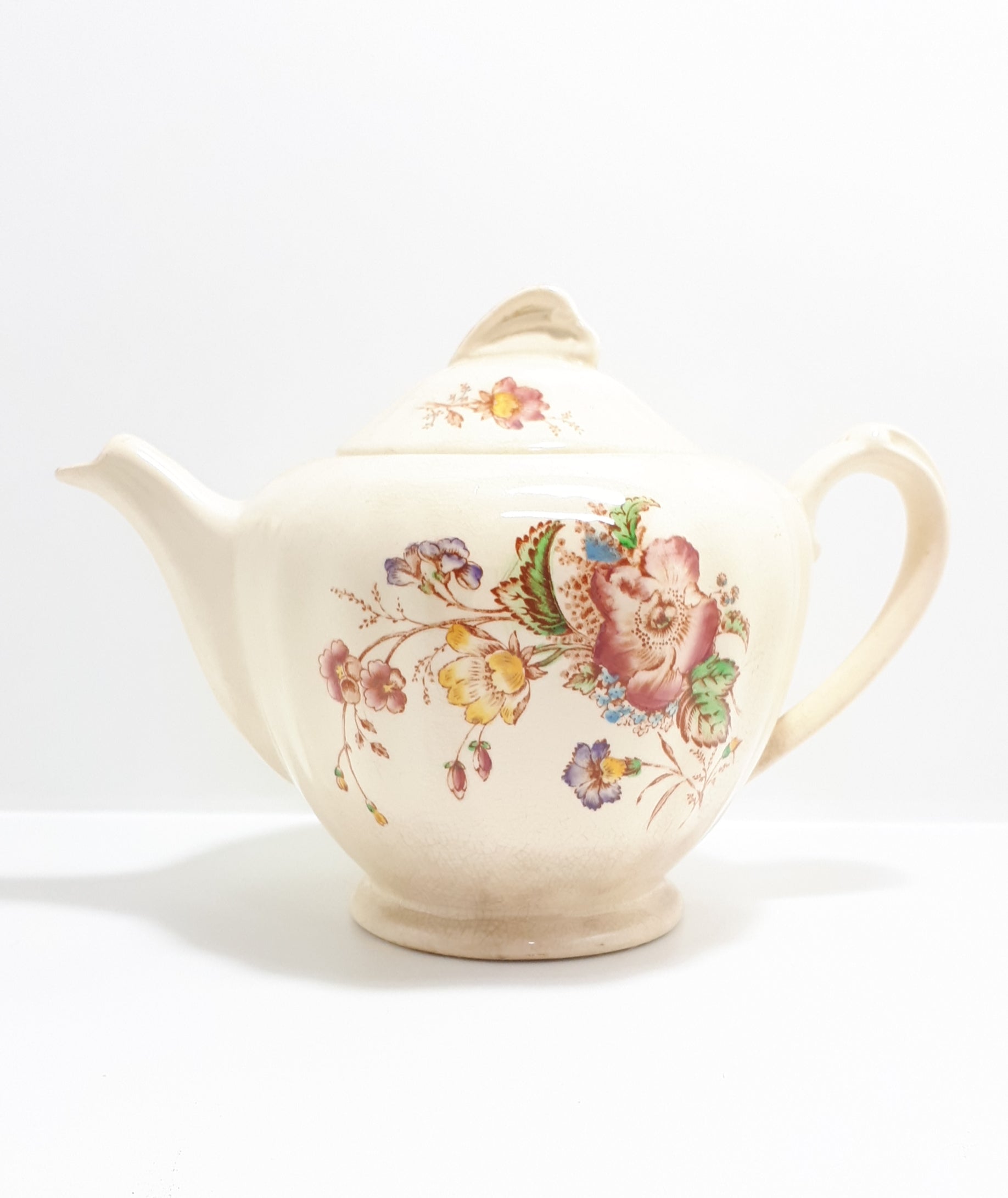 1912+ Rare Antique J&G Meakin Tea Pot - Gainsborough Shape In The Century Range - Pilgrim Pattern