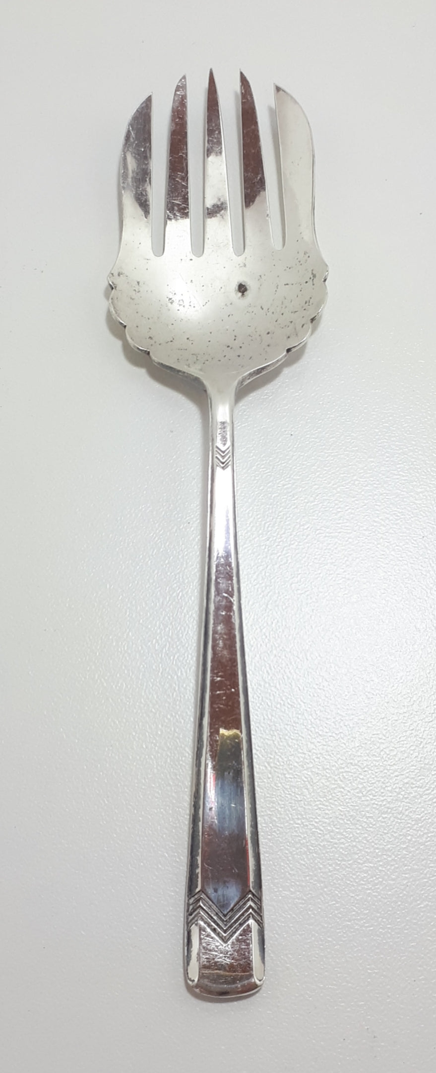 Antique Silver plated James Dixon & Sons, Sheffield, Salad Serving Fork (Art Deco Handle Design)