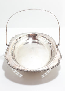 Silver Plated Vintage Arnold E. Williams & Sons (Fallstaff Plate), Birmingham, Display Dish With Ball Feet & Handle