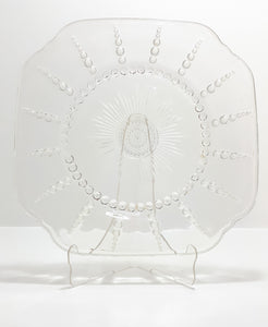 Transparent Vintage Squared Glass Biscuit Plate