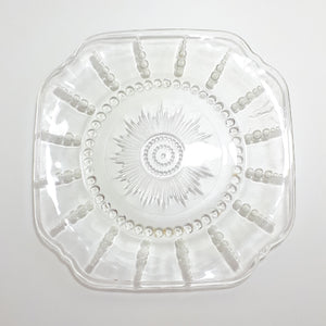 Transparent Vintage Squared Glass Biscuit Plate