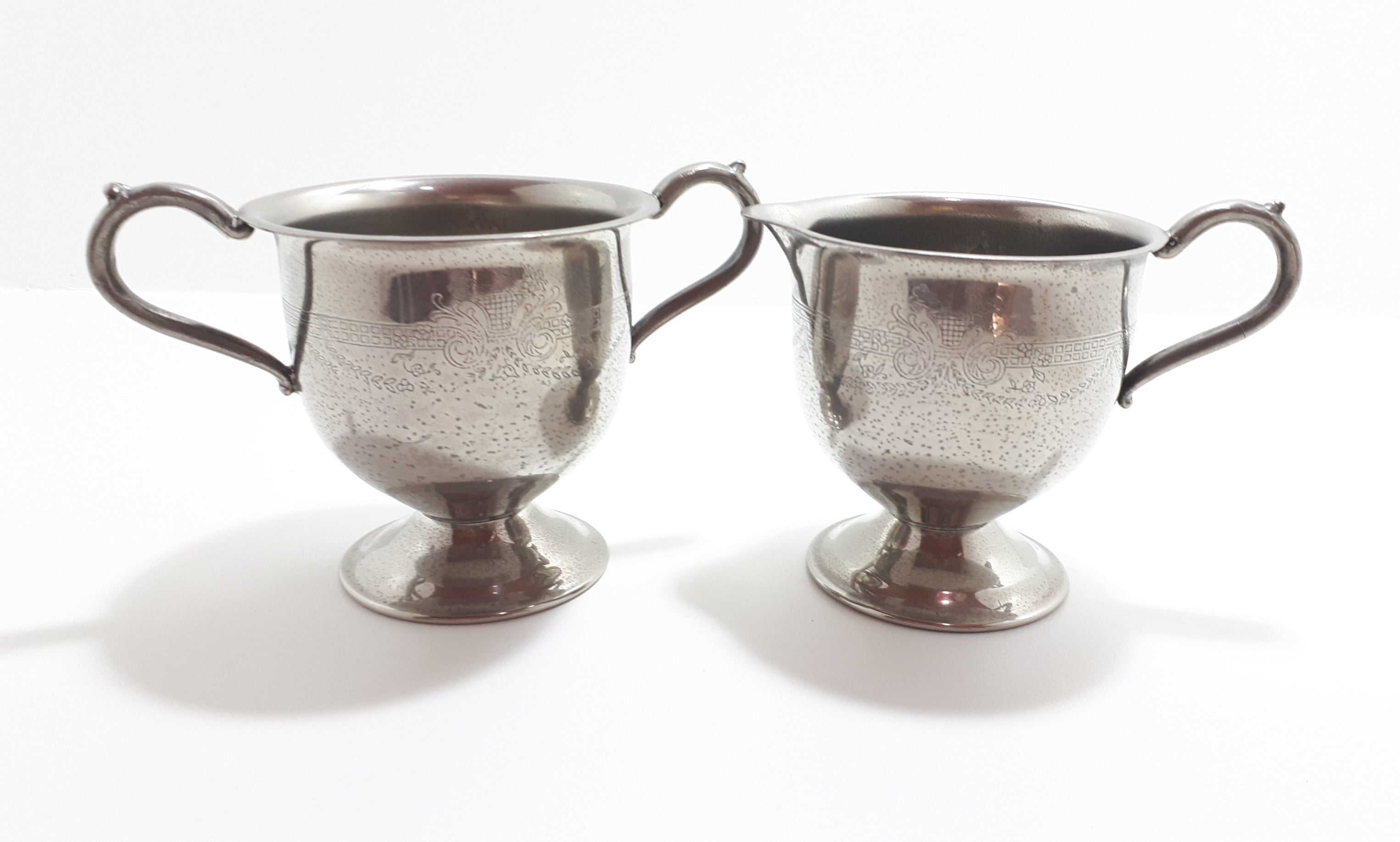 Antique 1863-1870 Levesley Brothers, Sheffield, Silver Plated Sugar Bowl & Creamer